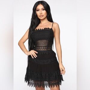 Fashion Nova Black Lacey Dress